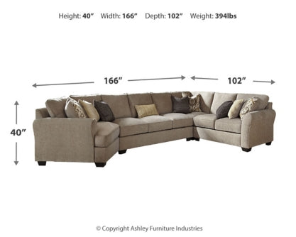 Pantomine 4-Piece Sectional with Ottoman - PKG010944 - furniture place usa