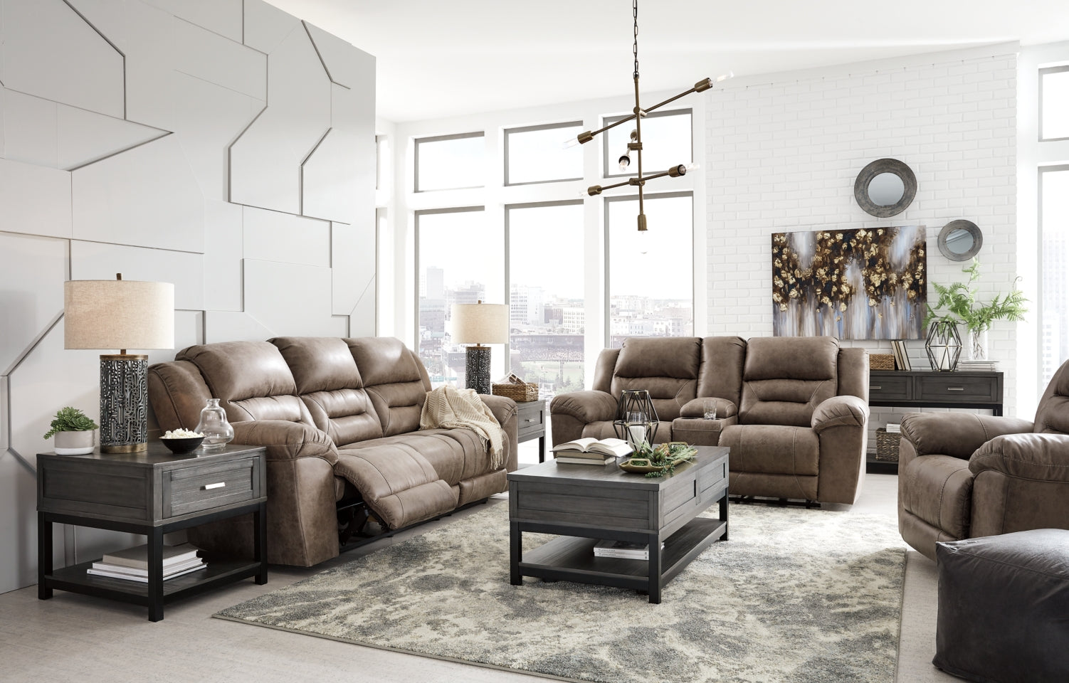 Stoneland Sofa, Loveseat and Recliner - PKG001250 - furniture place usa