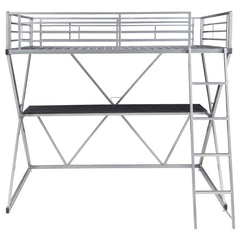 Hyde Silver Full Workstation Loft Bed - furniture place usa