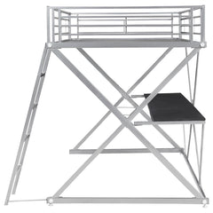 Hyde Silver Full Workstation Loft Bed - furniture place usa