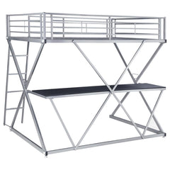 Hyde Silver Full Workstation Loft Bed - furniture place usa