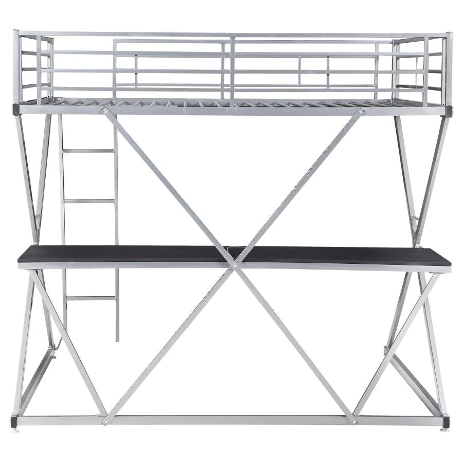 Hyde Silver Full Workstation Loft Bed - furniture place usa