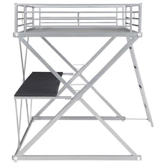 Hyde Silver Full Workstation Loft Bed - furniture place usa
