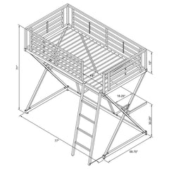 Hyde Silver Full Workstation Loft Bed - furniture place usa