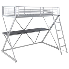 Hyde Silver Twin Workstation Loft Bed - furniture place usa
