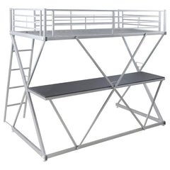 Hyde Silver Twin Workstation Loft Bed - furniture place usa