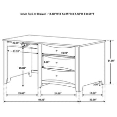 Phoenix Brown Computer Desk - furniture place usa