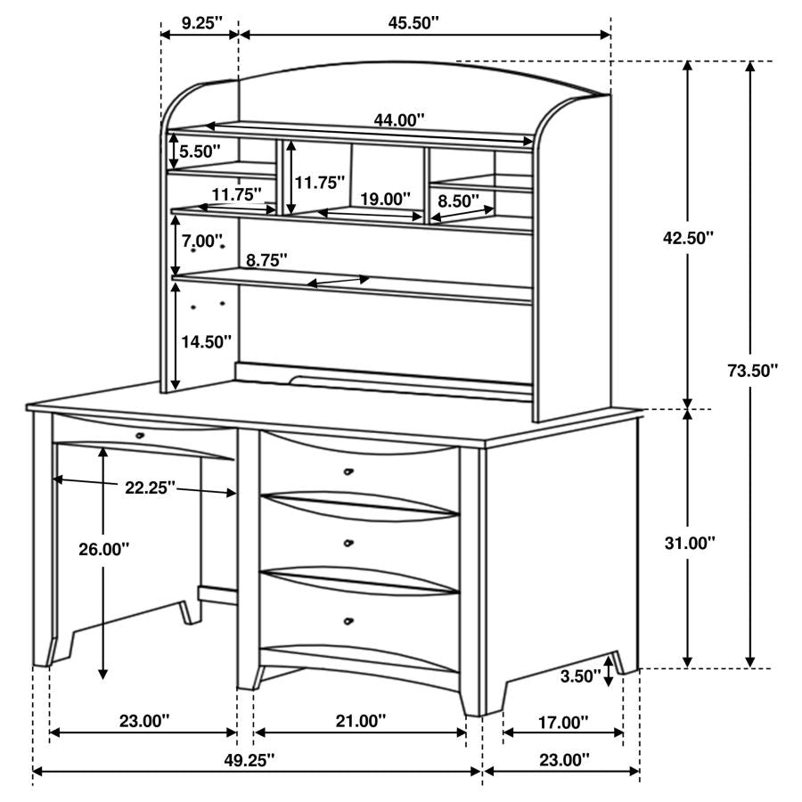 Phoenix Brown Hutch - furniture place usa
