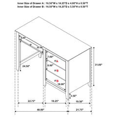Selena Ivory Computer Desk - furniture place usa