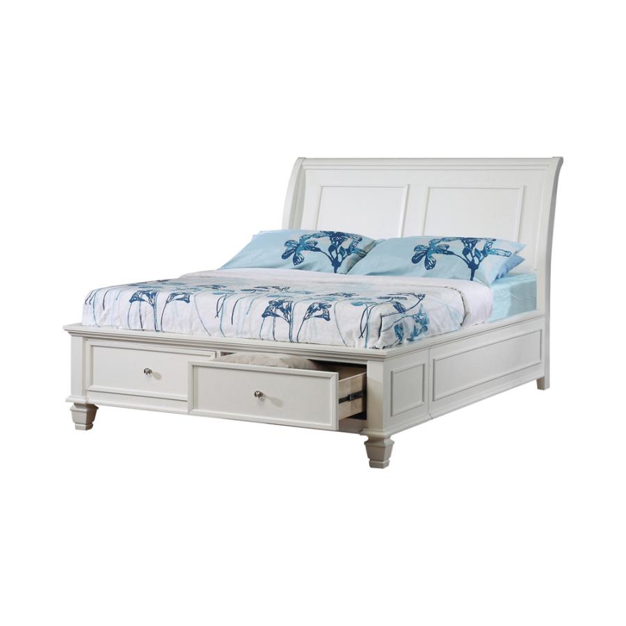 Selena Ivory Twin Storage Bed - furniture place usa