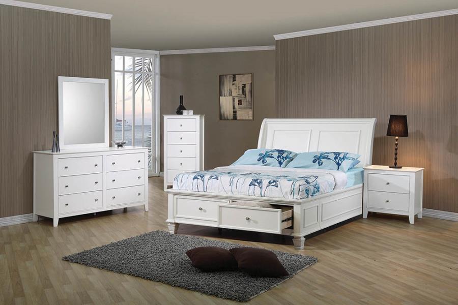 Selena Ivory Twin Storage Bed - furniture place usa