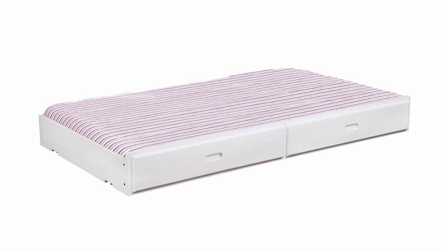 Chapman White Storage Trundle - furniture place usa