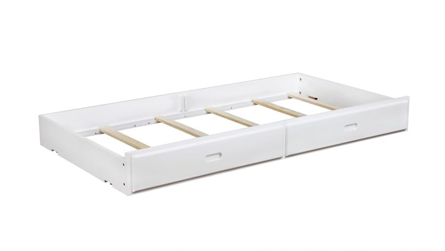 Chapman White Storage Trundle - furniture place usa