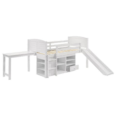 Millie White Twin Workstation Loft Bed - furniture place usa