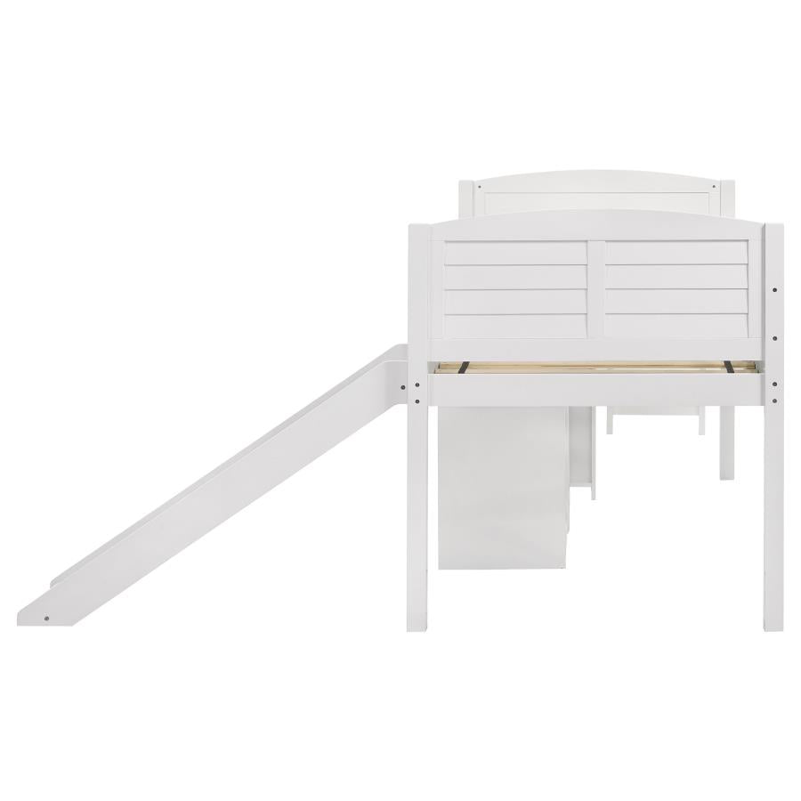 Millie White Twin Workstation Loft Bed - furniture place usa