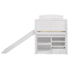 Millie White Twin Workstation Loft Bed - furniture place usa