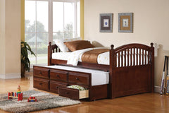 Norwood Brown Captain's Bed W/ Trundle - furniture place usa
