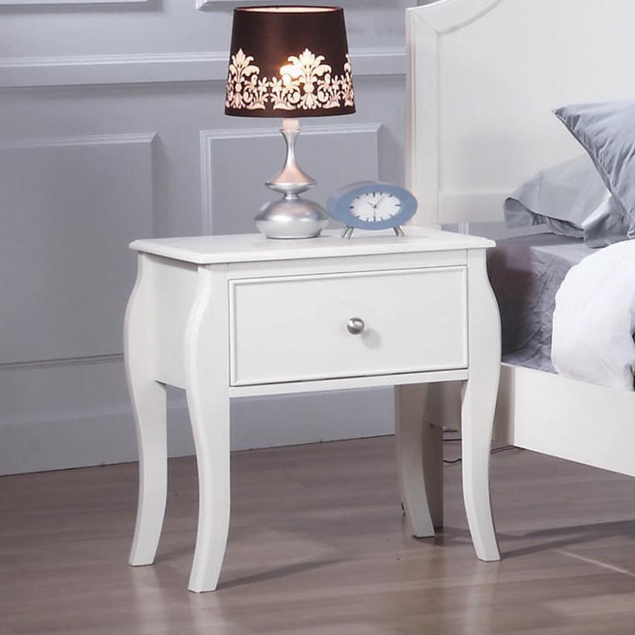 Dominique White Nightstand - furniture place usa