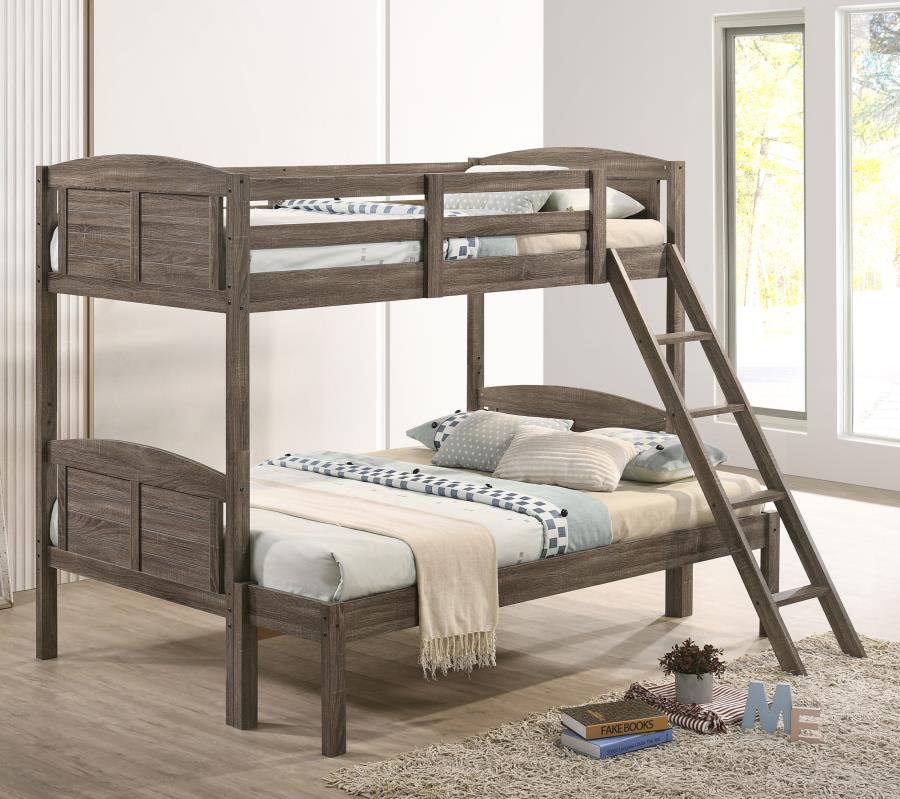 Flynn Brown Twin / Full Bunk Bed - furniture place usa