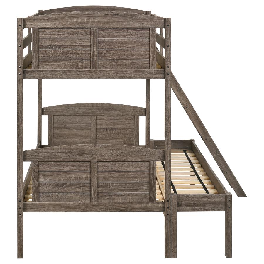 Flynn Brown Twin / Full Bunk Bed - furniture place usa