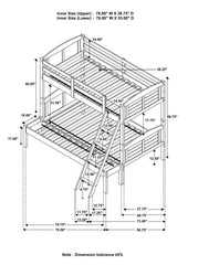 Flynn Brown Twin / Full Bunk Bed - furniture place usa