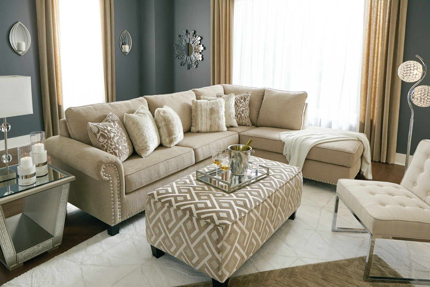 Dovemont 2-Piece Sectional with Ottoman - PKG008201 - furniture place usa