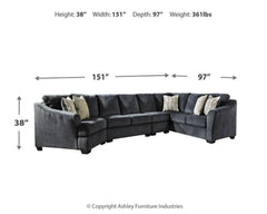 Eltmann 4-Piece Sectional with Ottoman - PKG001281 - furniture place usa