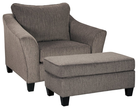 Nemoli Chair and Ottoman - furniture place usa
