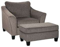 Nemoli Chair and Ottoman - furniture place usa