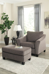 Nemoli Chair and Ottoman - furniture place usa