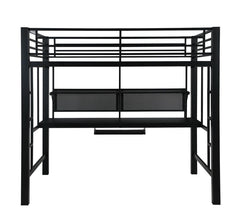 Avalon Black Full Workstation Loft Bed - furniture place usa