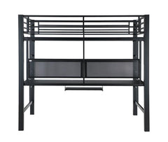 Avalon Black Full Workstation Loft Bed - furniture place usa