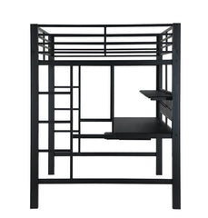 Avalon Black Full Workstation Loft Bed - furniture place usa