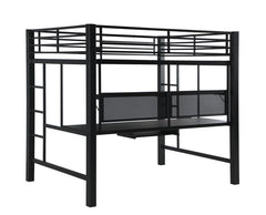 Avalon Black Full Workstation Loft Bed - furniture place usa