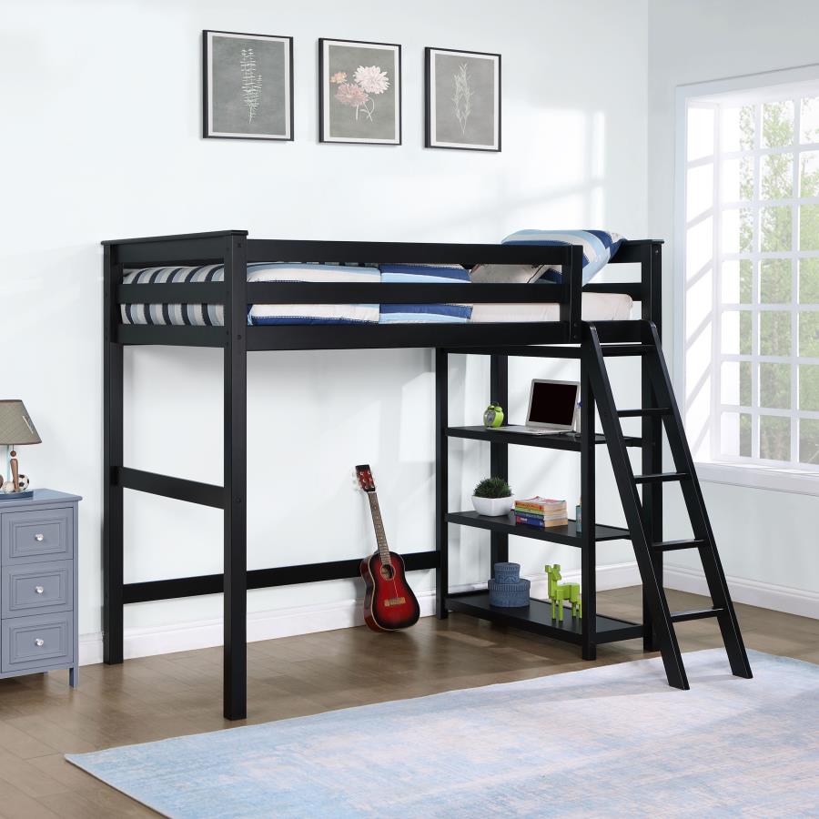 Anica Black Twin Loft Bed - furniture place usa