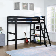 Anica Black Twin Loft Bed - furniture place usa