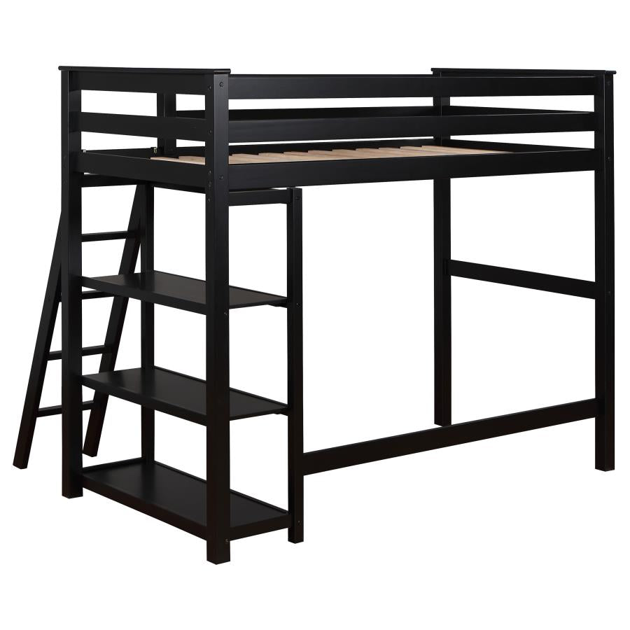 Anica Black Twin Loft Bed - furniture place usa