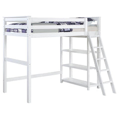 Anica White Twin Loft Bed - furniture place usa