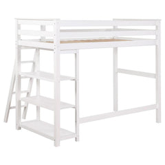 Anica White Twin Loft Bed - furniture place usa