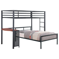 Fisher Grey 2 Pc Set (loft Bed + Twin Bed) - furniture place usa