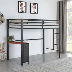 Fisher Grey Twin Workstation Loft Bed - furniture place usa