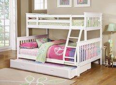 Chapman White Twin / Full Bunk Bed - furniture place usa