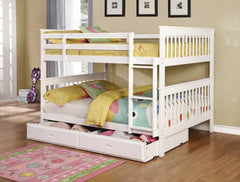 Chapman White Full / Full Bunk Bed - furniture place usa