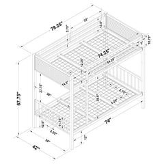 Meyers Black Twin / Twin Bunk Bed - furniture place usa
