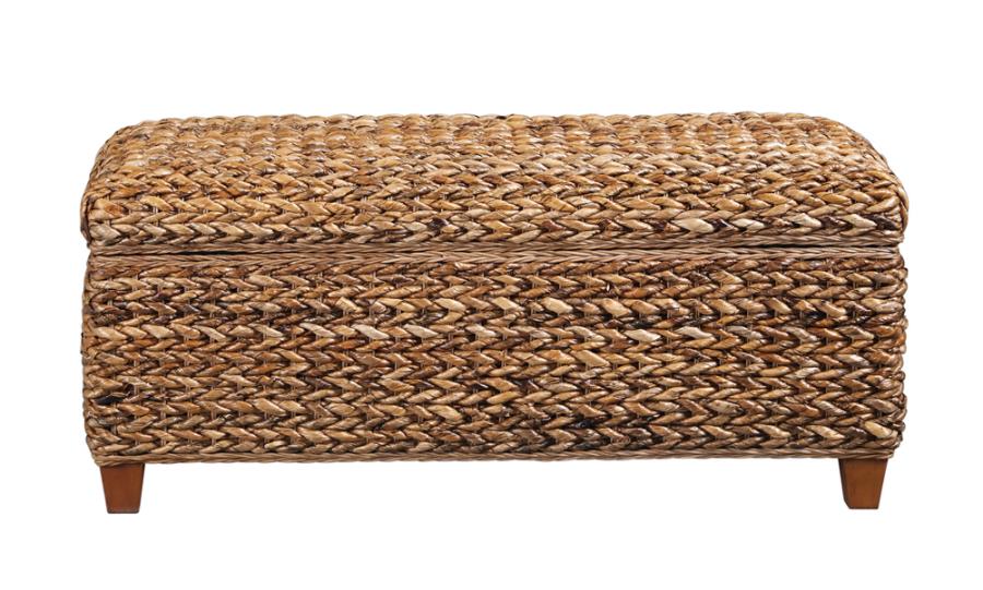 Laughton Brown Storage Bench - furniture place usa