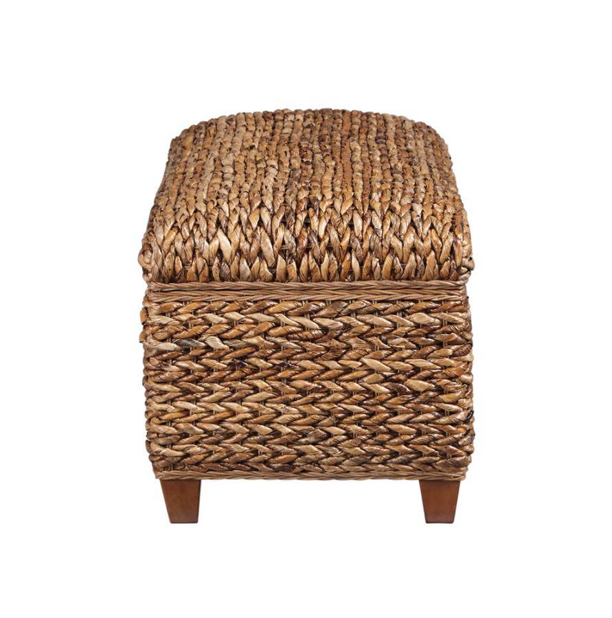 Laughton Brown Storage Bench - furniture place usa
