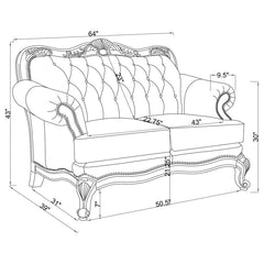 Victoria Brown Loveseat - furniture place usa