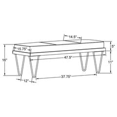 Chad Black Bench - furniture place usa
