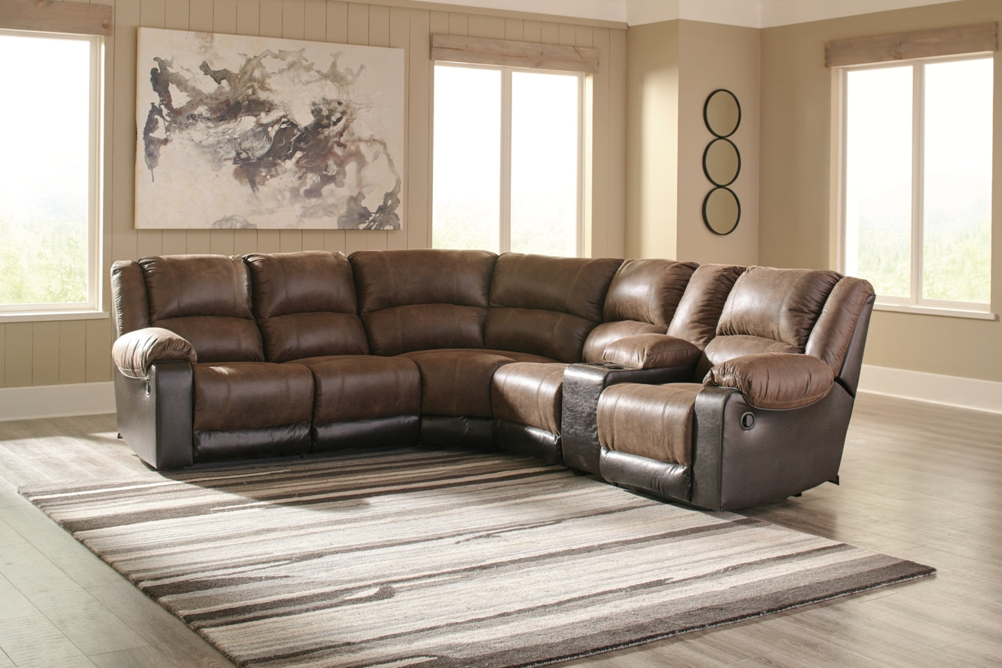 Nantahala 6-Piece Reclining Sectional - furniture place usa
