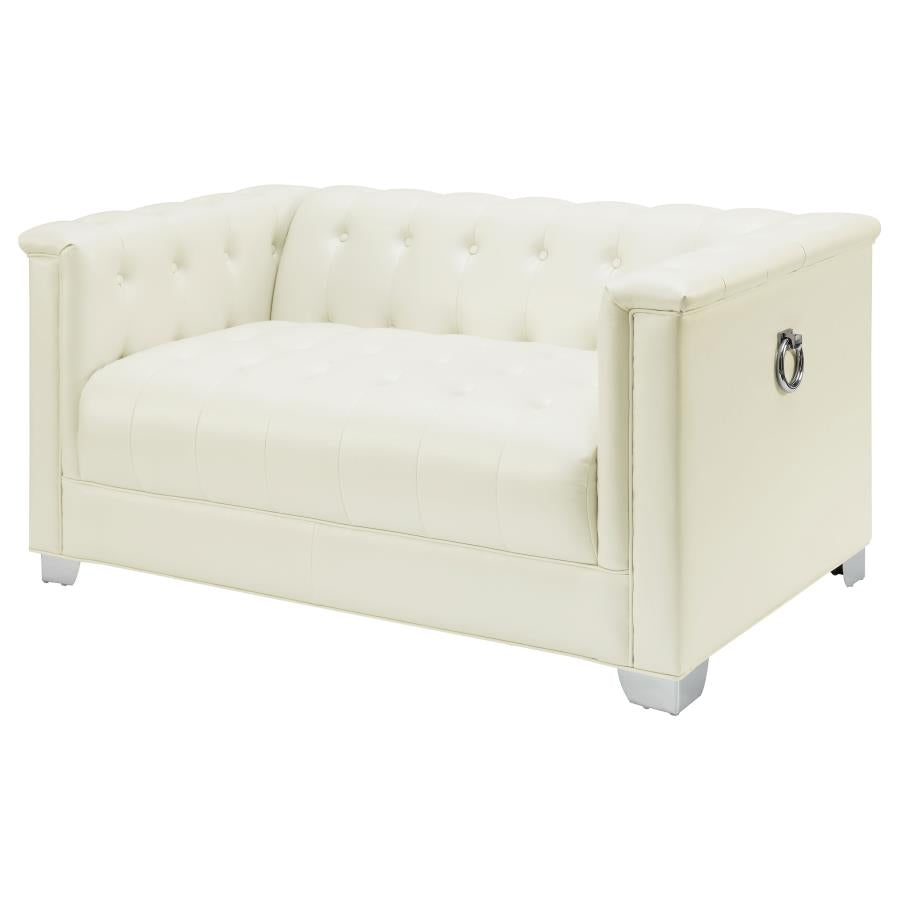 Chaviano Ivory Loveseat - furniture place usa